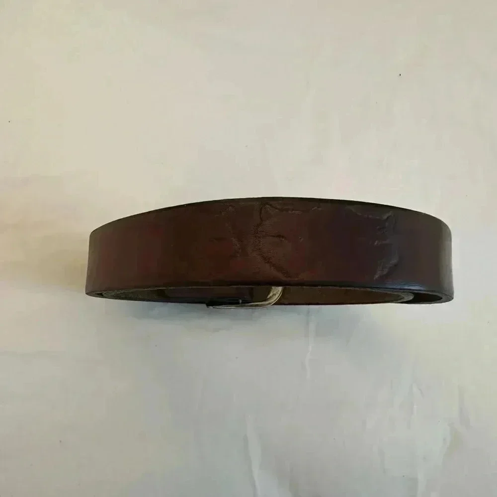 Men’s' Leather Belt With Three Wolves & a leaf